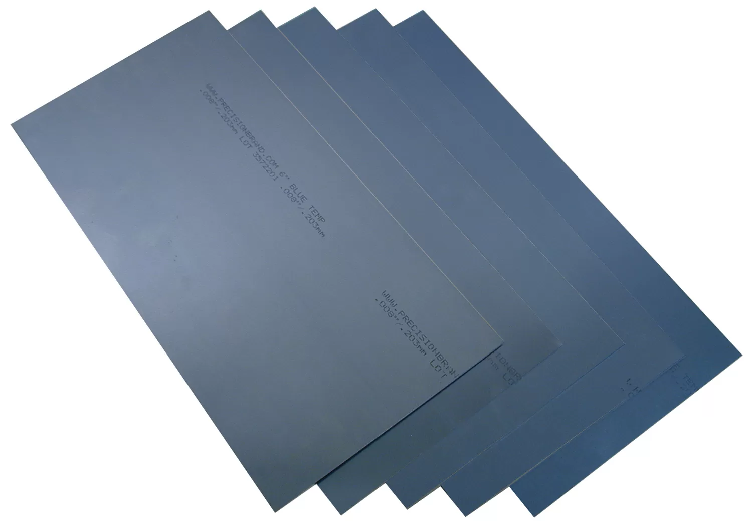 6 Piece Blue Tempered Shim Stock Asst 6″ x 12″ Sheets - Precision